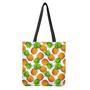 White Summer Pineapple Pattern Print Tote Bag