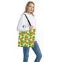 White Tropical Pineapple Pattern Print Tote Bag