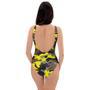 Woodland And Yellow Camo Print One Piece Swimsuite