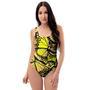 Yellow Monarch Butterfly One Piece Swimsuite