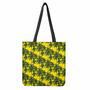 Yellow Palm Tree Pattern Print Tote Bag