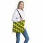 Yellow Palm Tree Pattern Print Tote Bag