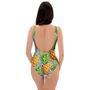 Yellow Pineapple Hawaiian Print One Piece Swimsuite