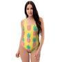 Yellow Pineapple Print One Piece Swimsuite