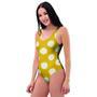 Yellow Polka Dot One Piece Swimsuite