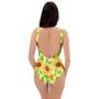 Yellow Sunflower Print One Piece Swimsuite