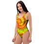 Yellow Tie Dye One Piece Swimsuite