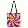 Yellow Vortex Moving Optical Illusion Tote Bag