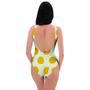 Yellow White Polka Dot One Piece Swimsuite