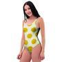 Yellow White Polka Dot One Piece Swimsuite