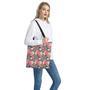 Zigzag Peony And Rose Pattern Print Tote Bag