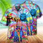 All Over Print Hippie Independence Day America Hawaiian Shirt, Gift for Men Women