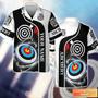 Archery Targets Black White Personalized Name Hawaiian Shirt Gift For Archer, Gift For Archer Sport Lovers