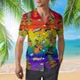 Bear Pride Hawaiian Shirt For LGBT, LGBT Rainbow Flag Hawaiian Shirts, Heart Rainbow Color Hawaiian Full Printed Shirt