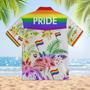 Bear Pride Hawaiian Shirt For LGBT, LGBT Rainbow Flag Hawaiian Shirts, Heart Rainbow Color Hawaiian Full Printed Shirt