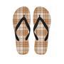 Beige Plaid Tartan Print Men's Flip Flops