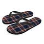 Beige Red And Blue Plaid Tartan Men's Flip Flops