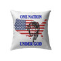 Bible Verse Pillow - Jesus Pillow - Jesus Face, American Flag - Gift For Christian - One Nation Under God Christian Pillow