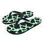 Black And Green Cow Print Men's Flip Flops