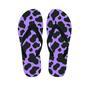 Black And Purple Cow Print Men's Flip Flops