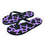 Black And Purple Cow Print Men's Flip Flops