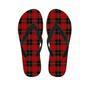 Black And Red Plaid Tartan Men's Flip Flops