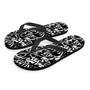 Black And White Graffiti Doodle Text Print Men's Flip Flops