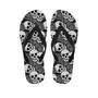 Black And White Rose Floral Skull Men's Flip Flops