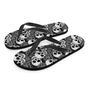 Black And White Rose Floral Skull Men's Flip Flops