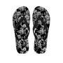 Black And White Rose Flower Men's Flip Flops