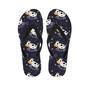 Black Cartoon Cow Print Men's Flip Flops