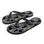 Black Cat Knit Print Men's Flip Flops