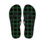 Black Green Plaid Tartan Men's Flip Flops