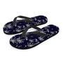 Black Palm Tree Hawaiian Print Men's Flip Flops