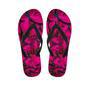 Black Pink Butterfly Print Men's Flip Flops