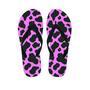 Black Pink Cow Print Men's Flip Flops