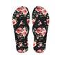 Black Pink Rose Flower Print Men's Flip Flops