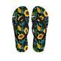 Black Sunflower Floral Men's Flip Flops