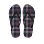 Black Tartan Plaid Men's Flip Flops