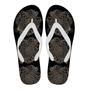 Black Turtle Hawaiian Pattern Print Men & Women Flip Flops