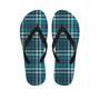 Blue Aqua Plaid Tartan Men's Flip Flops