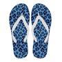 Blue Cheetah Leopard Pattern Print Men & Women Flip Flops