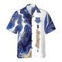 Blue Marble And Gold Archery Hawaiian Shirt, Idea Gift for Archer Sport Lovers, Archery Hawaiian Shirt