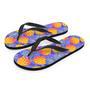 Blue Neon Pineapple Hawaiian Print Men's Flip Flops