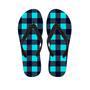 Blue Plaid Print Men's Flip Flops