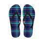 Blue Plaid Tartan Print Men's Flip Flops