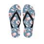 Blue Vintage Floral Print Men's Flip Flops