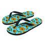 Blue Zigzag Sunflower Men's Flip Flops