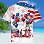 Boston Terrier Independence Day Hawaiian Shirt, Dog Hawaii Beach Shirt Short Sleeve For Of July