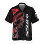 Bowling Skull Team Red Camouflage Custom Hawaiian Shirt, Personalized Bowling Shirt For Men & Women, Skull Hawaiian Shirt